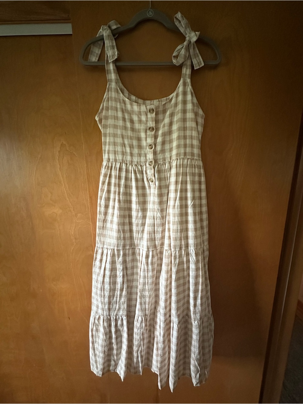 Little Cottonwood - Magnolia Dress - Gingham Tie-Shoulder Tiered